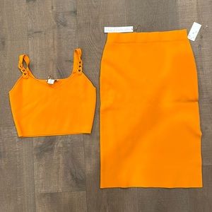 NWT House of Harlow 1960 orange 2 piece set